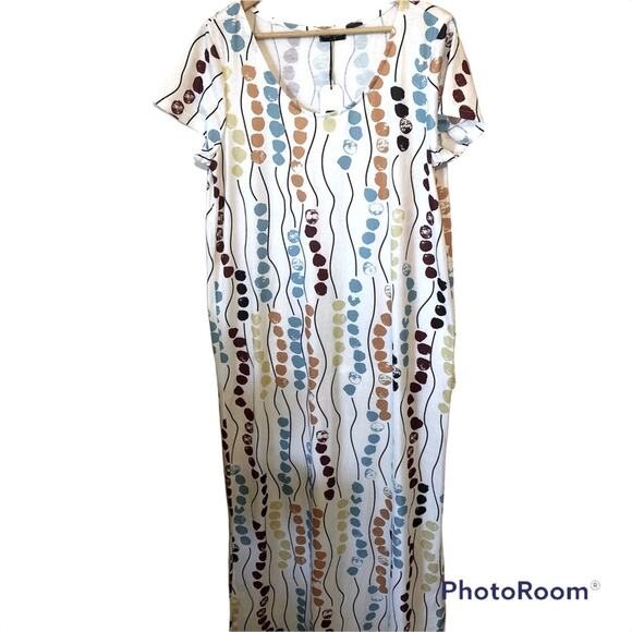 NWT Bohemian Print Casual Maxi Dress Oversized - Picture 1 of 9